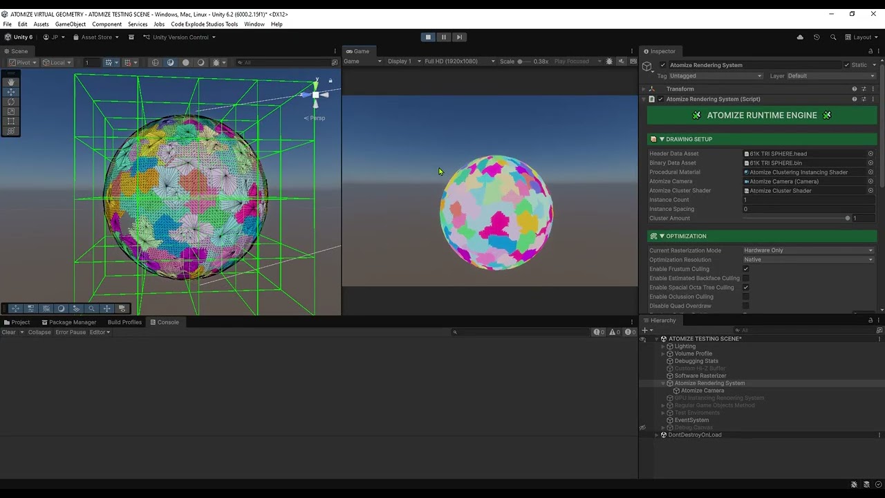Update On Atomize : Visualizing the Virtualized Geometry Pipeline | Unity 6 HDRP