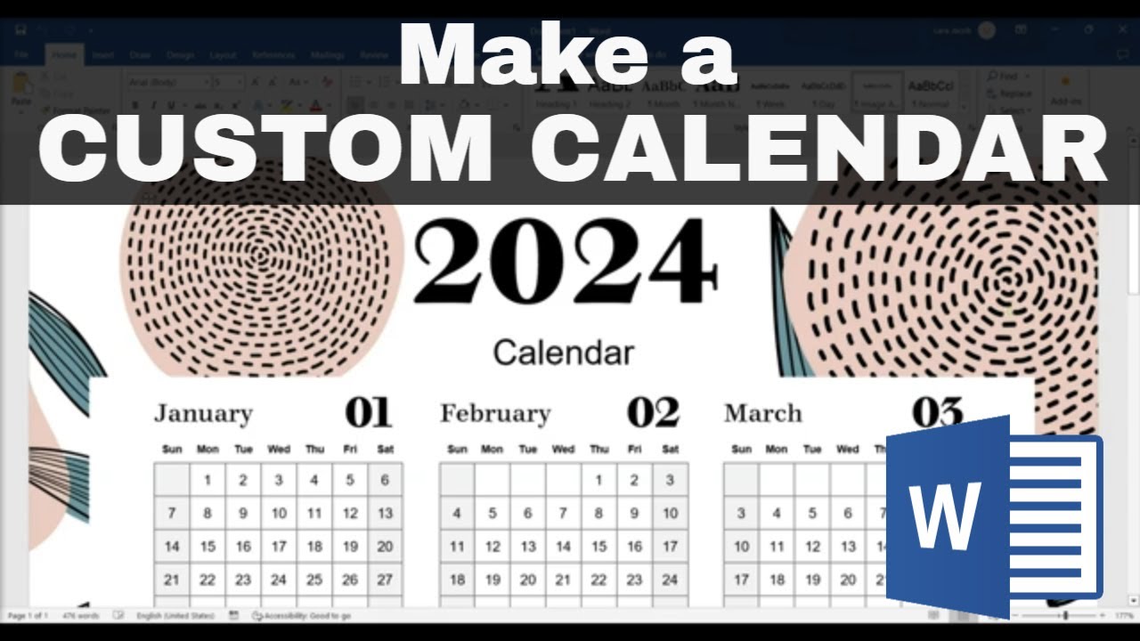 How to Make a CUSTOM CALENDAR in Word (Free Templates or Manually)