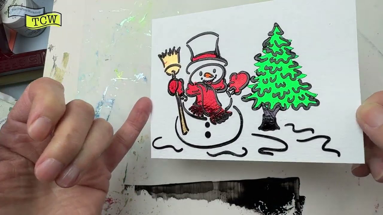 Toasty Snowman Card with Foils & Tacky-when-Dry