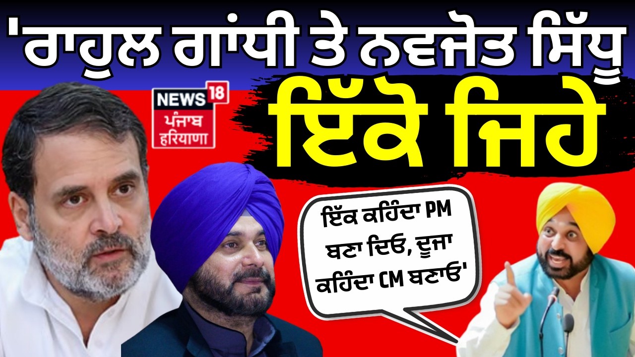 CM Mann : 'ਰਾਹੁਲ ਗਾਂਧੀ ਤੇ ਨਵਜੋਤ ਸਿੱਧੂ ਇੱਕੋ ਜਿਹੇ, ਇੱਕ ਕਹਿੰਦਾ PM ਬਣਾ ਦਿਓ, ਦੂਜਾ ਕਹਿੰਦਾ CM ਬਣਾਓ'