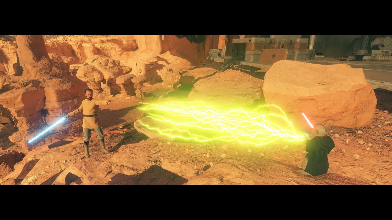 Sith Yoda confronts Jedi Dooku: Star Wars Battlefront 2