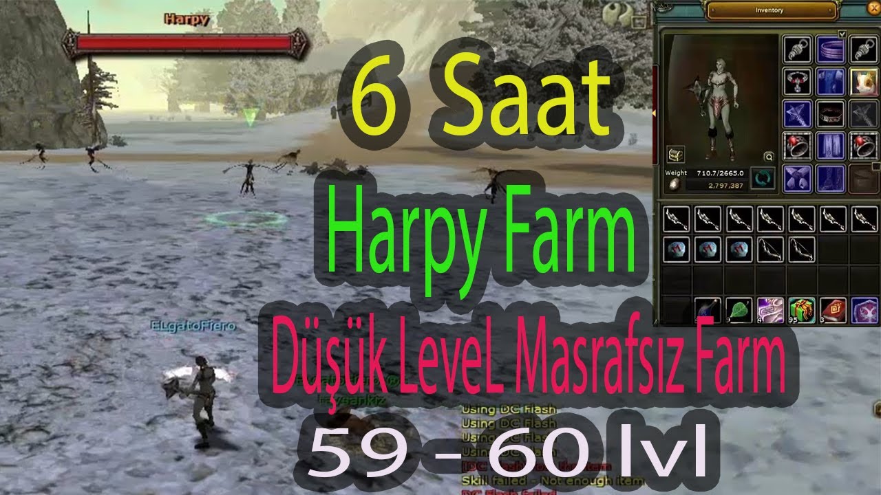 Knight Online Harpy Farm - D&uuml;ş&uuml;k Level Battle Priest ile 6 saat - Bu Slotta Farm Yapılırmı /B&ouml;l&uuml;m:13