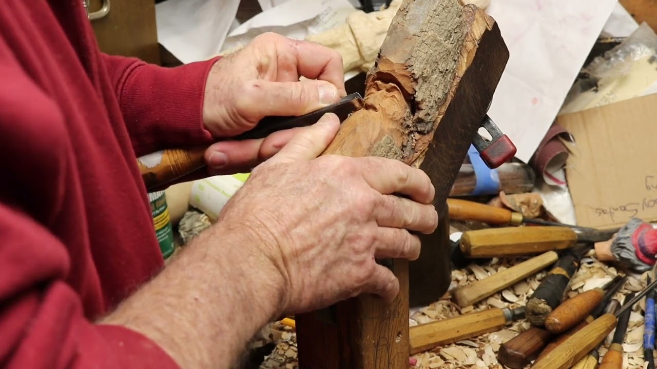 Cottonwood Bark Carving (Time Lapse)