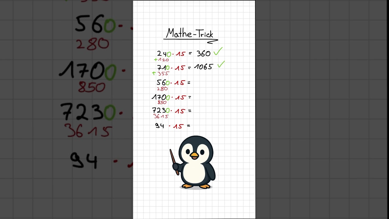 Multiplizieren mit 15 beim Kopfrechnen🧠 
