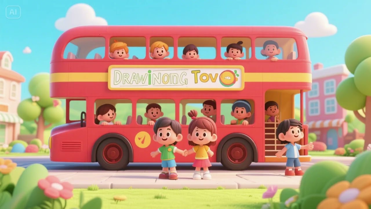 Double-Decker Drawing Tour | Art & Imagination Song for Kids | Creative City Ride