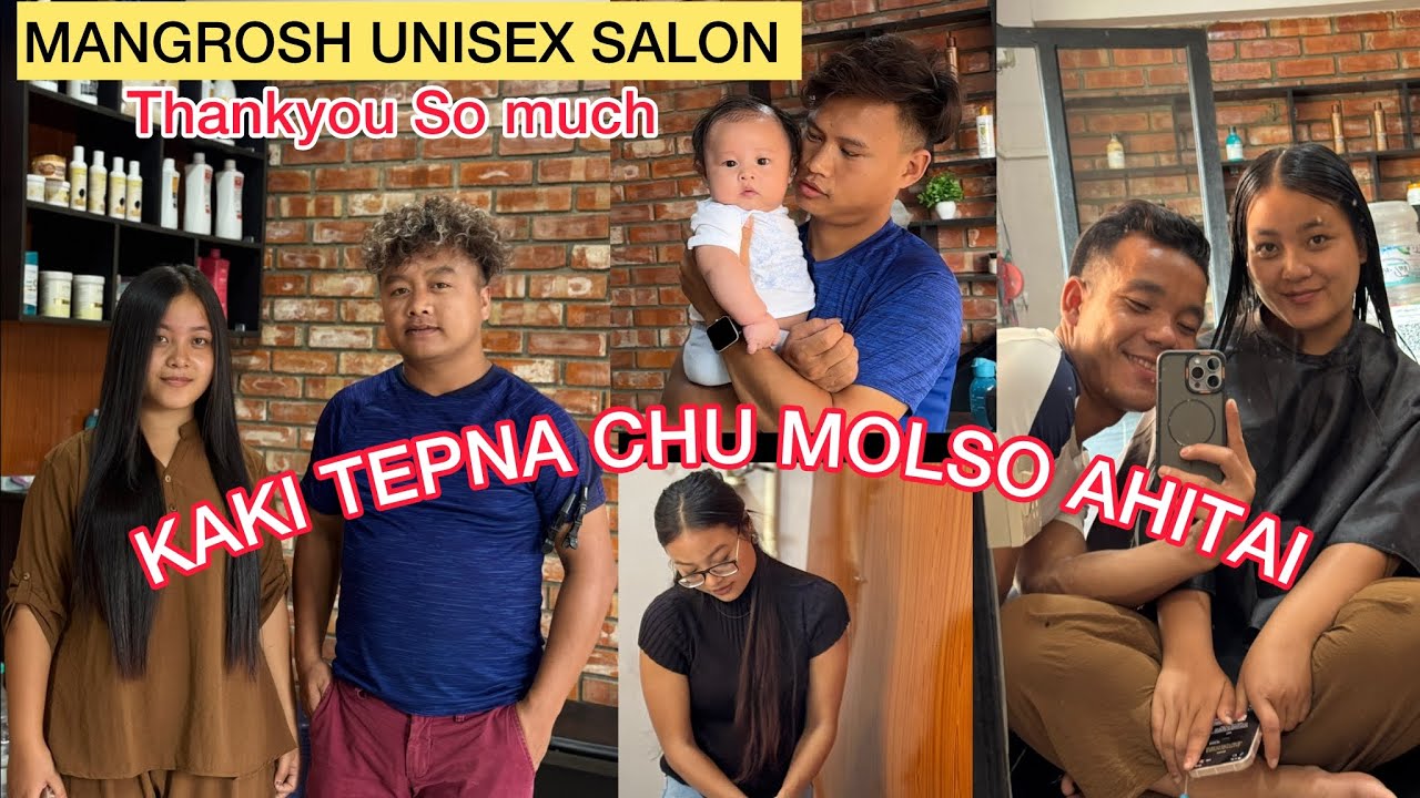 Kumni jou in kaki Tepna chu Molso ahitai😝She is so happy😍 Thankyou Mangrosh Unisex Salon 💇‍♀️ 