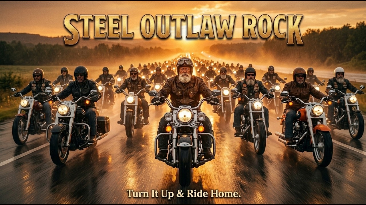 Steel Outlaw Rock 🎸 Rain & Embers Ride 🔥 Freedom in the Golden Storm #steeloutlawrock