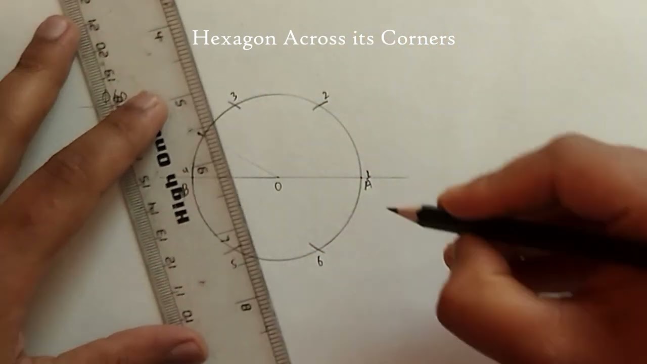 How to construct a regular hexagon across its corners??