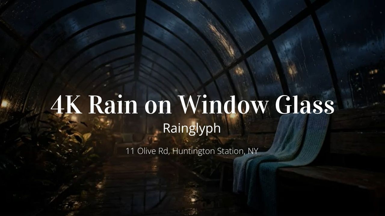 4K Rain on Window Glass Greenhouse at Night — Ultra Realistic Storm Ambience