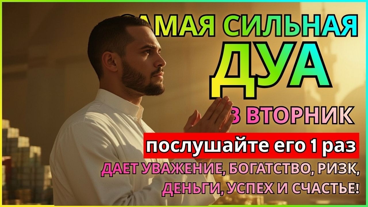 ДУА НА ВТОРНИК! ПРИЗЫВАЕТ РИЗК, БОГАТСТВО И БЛАГОСЛОВЕНИЕ АЛЛАХА