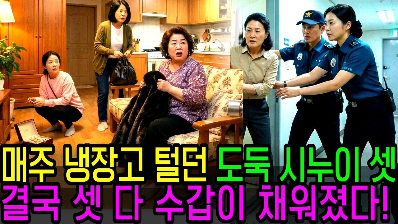 매주 냉장고 털던 시누이 셋, 문 뜯고 들어오길래 특수절도범으로 경찰에 넘겨버렸습니다 (사이다 참교육)