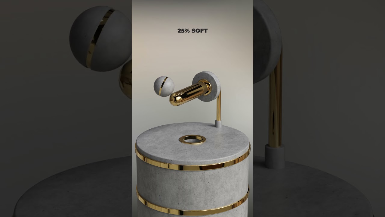 0% vs 100% Soft Body Cylinder &ndash; Ball Bouncing 3D Simulation in Cinema4d