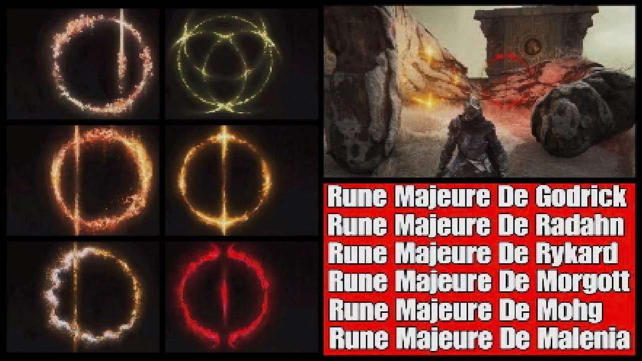 Elden Ring - Les 6 Runes Majeure À Restaurer / Godrick, Radahn, Rykard, Morgott, Mohg, Malenia