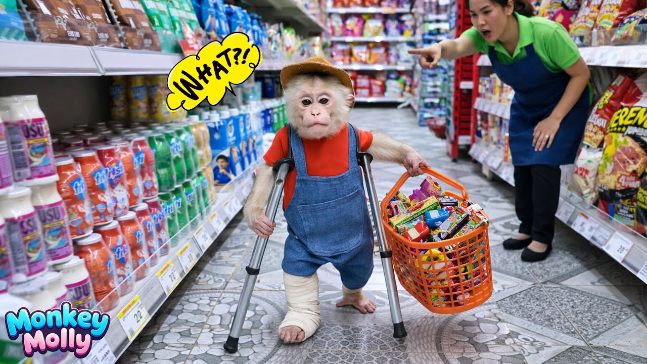 Chaos at the Supermarket! Monkey Molly’s Shopping Trip for the Puppy Goes Wrong.