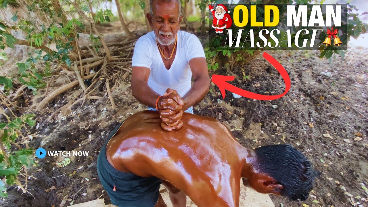 🔱Hogenakkal 👴🏻OLD MAN 🎄Christmas Massage For 💆‍♂️His Son | Outdoor 🍁Natural Sound | Happy Christmas