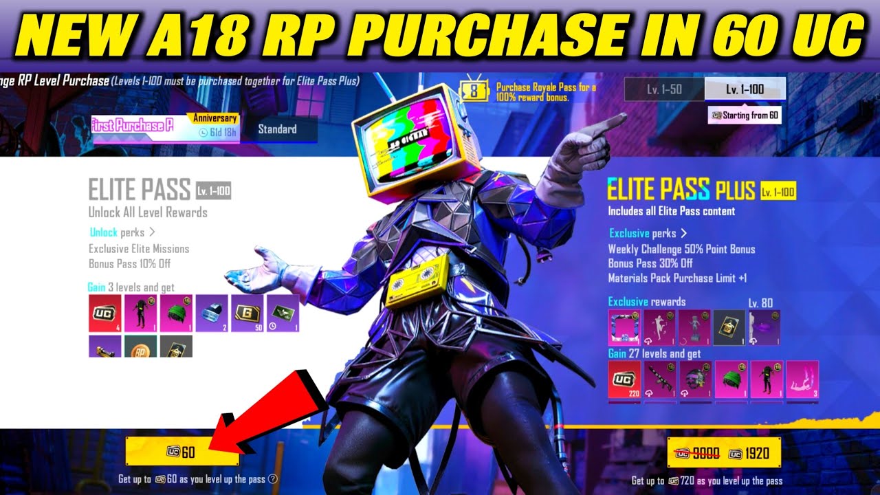 A18 Royale Pass in 60 UC Only | BGMI 60 UC Royal Pass Kaise Le | A18 RP in 60 UC