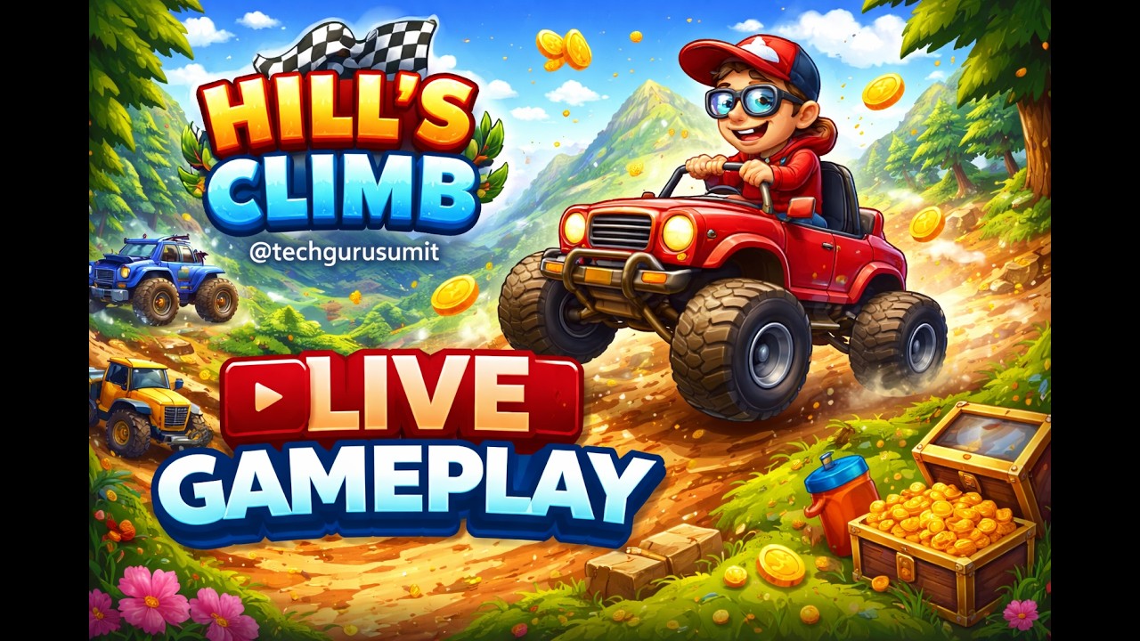 Hill Climb Racing Live Gameplay | Hill's Climb Funny Moments | @Techgurusumit  #shorts