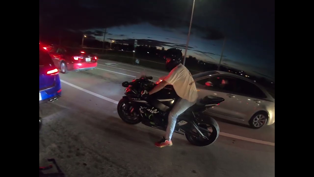 Riding at night with friends