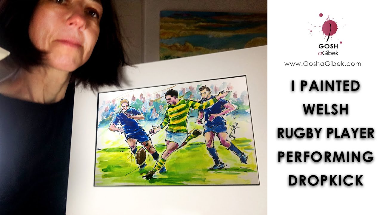 I Painted A Welsh Rugby Player In Action Doing Drop Kick