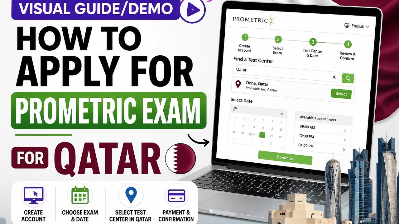 HOW TO APPLY FOR PROMETRIC EXAM |QATAR PROMETRIC |VISUALGUIDE| FULL VIDEO. 