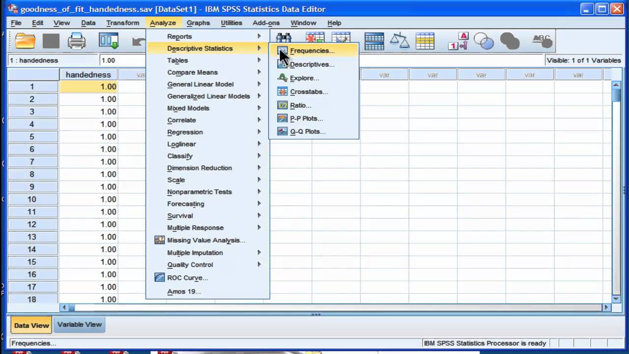Test the Difference Between Percentages - SPSS
