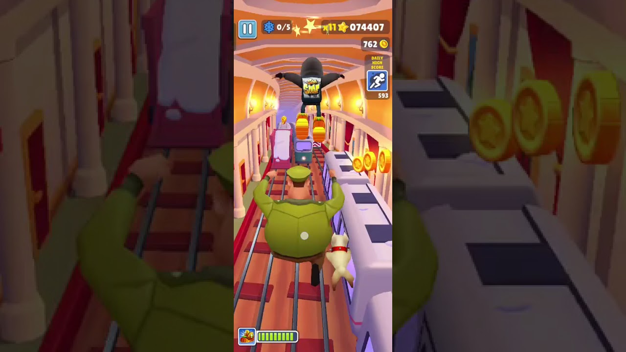 Playing subway surfers 