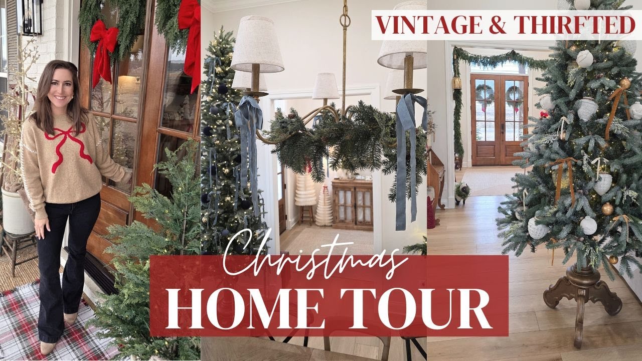 Vintage Christmas Home Tour | Thrifted Decor | DIY Trees & Cozy Holiday Styling