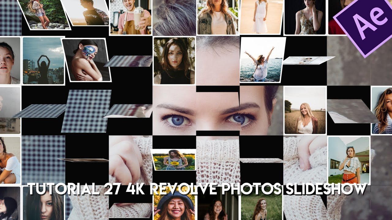 AE「アフターエフェクト」チュートリアル 27   4K  Revolve Photos Slideshow | フォトスライドショー