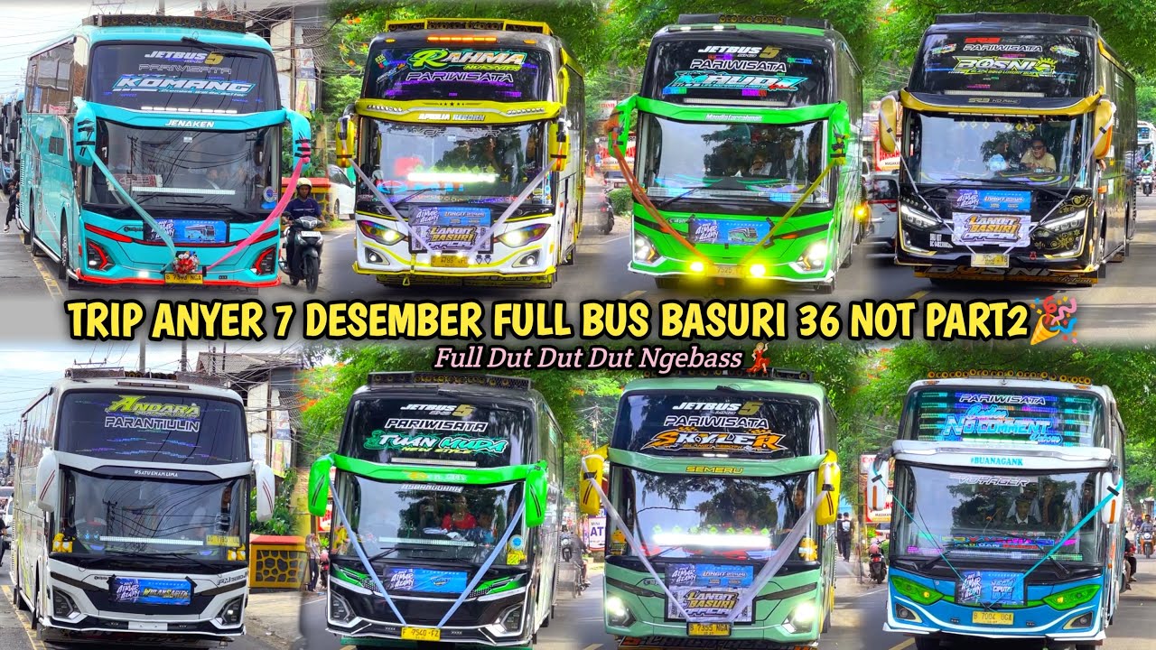 RAME FULL BUS TELOLET BASURI🥳 Hunting Bus Trip Anyer  Di Pusat Oleh Oleh CM7👏