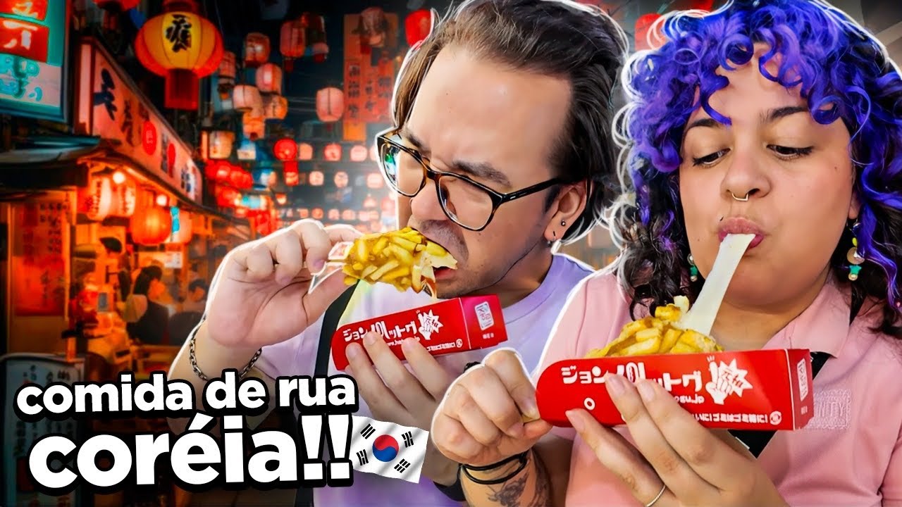 Provando COMIDAS DE RUA COREANAS com o Bertô! - Nunca Te Pedi Nada