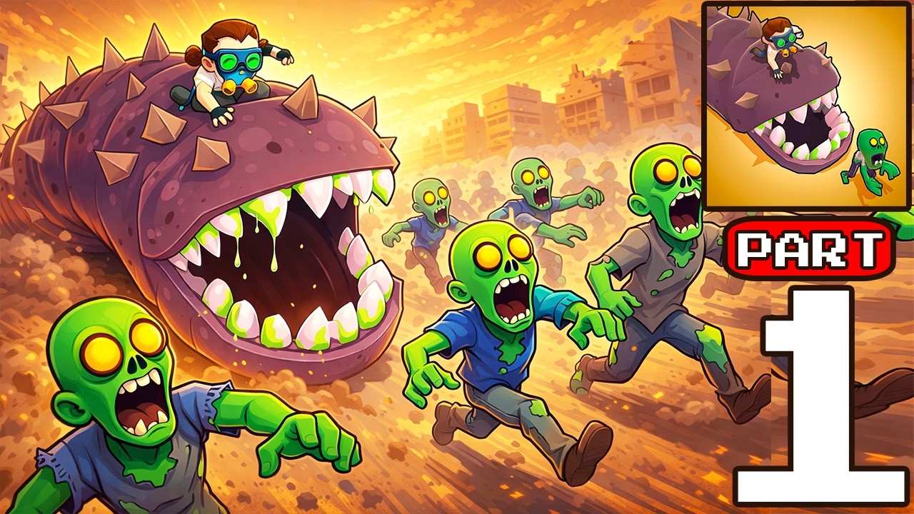 ОГРОМНЫЙ ЧЕРВЬ ПРОТИВ ЗОМБИ В ИГРЕ Apocalypse Worm Zombie Strike
