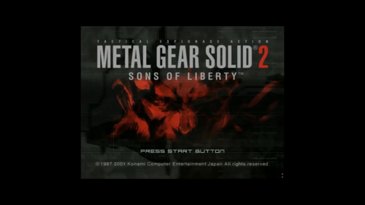 Metal Gear Solid 2 Sons Of Liberty Main Menu Screen PS2 2001 2007
