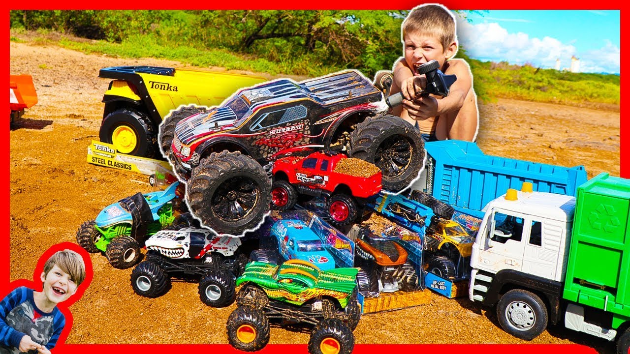 RC Monster Truck CRUSHING Toy Trucks! - Most Powerful EVER!