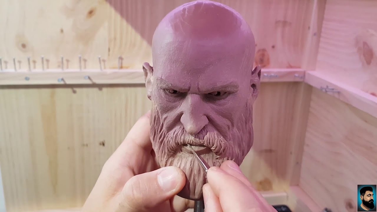SCULPTING KRATOS from God of War 4 2019 in Monster Clay!