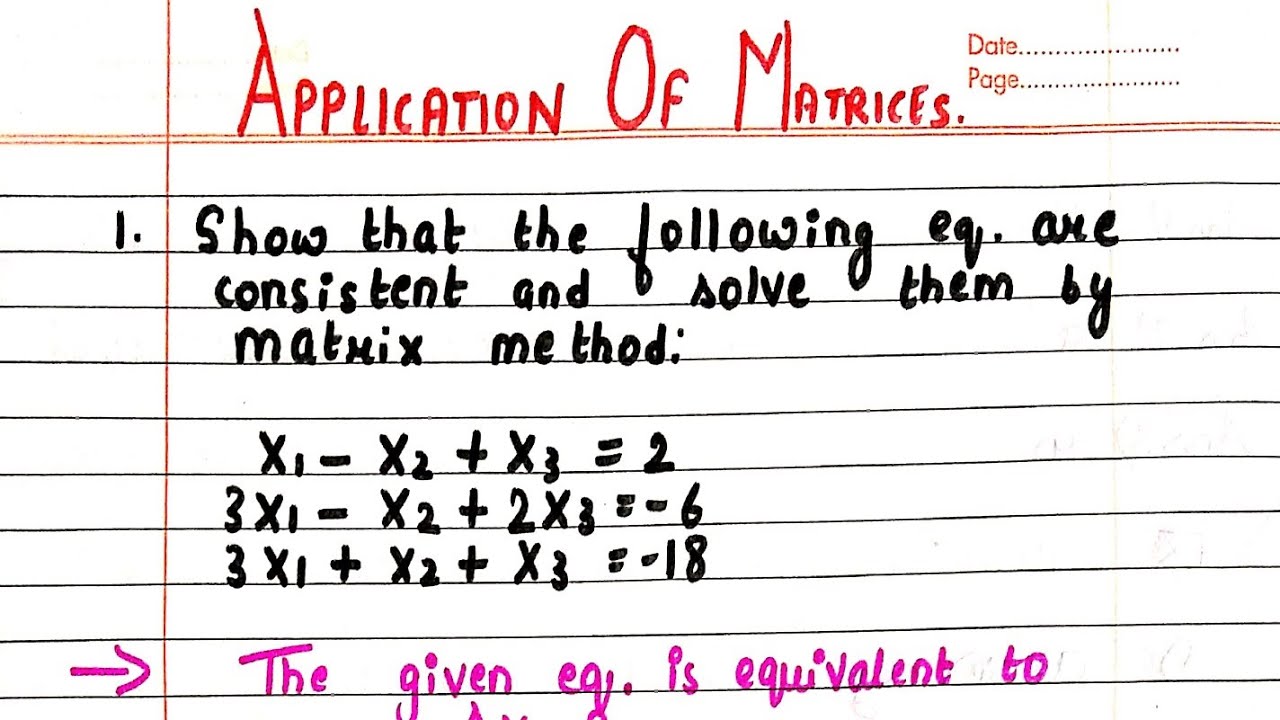 Consistency and Inconsistency of Matrix for System of Linear Equation