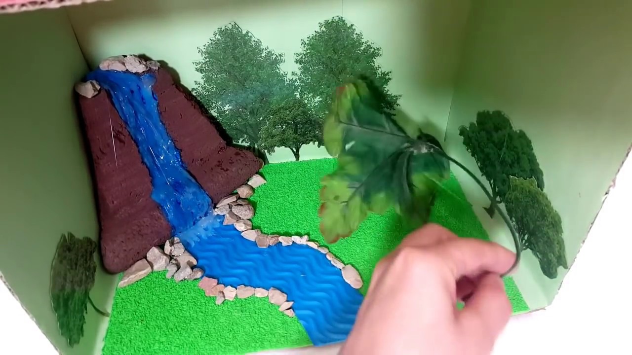 عمل مجسم بيئة الغابات بمواد بسيطة رووعه | How To Make Rainforest Diorama
