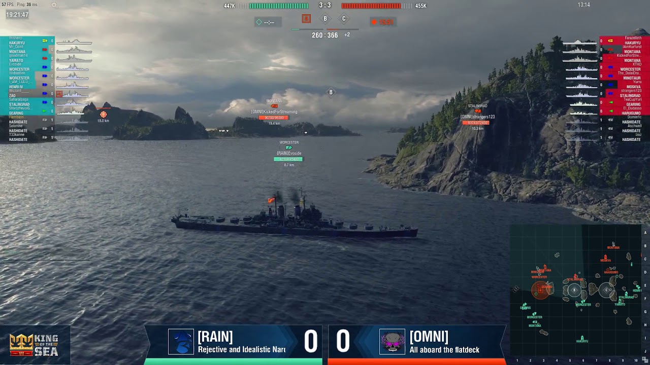 World of Warships - Финал KotS VII - RAIN против OMNI, игра 1