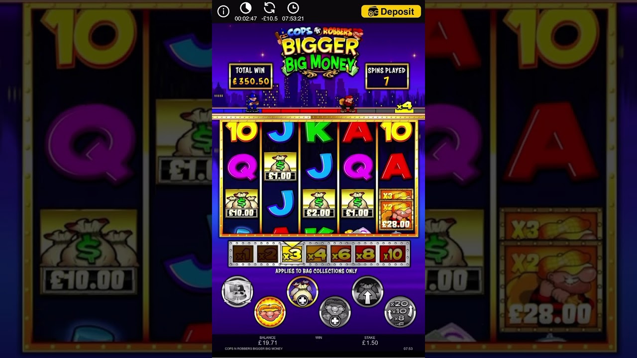 MASSIVE HIT ON COPS N ROBBERS BIGGER BIG MONEY!! Off a &pound;1.50 stake!!! #bigwin#slots#bigmoney#slotwin