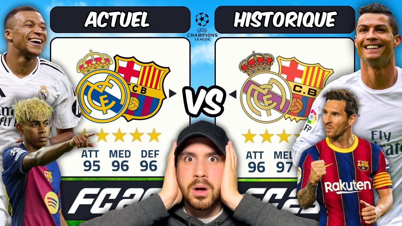 Real Madrid et FC Barcelone Actuel vs Historique !