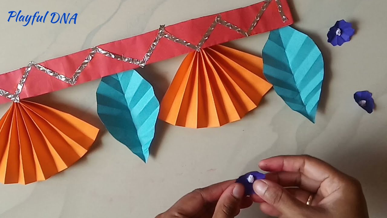 Easy Door toran making | Paper Toran making | Diwali decoration ideas | Playful DNA