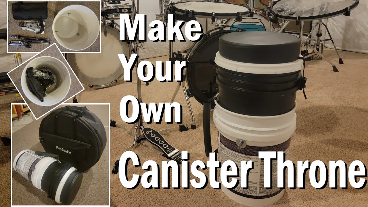 Making A DIY Canister Throne - Build a custom homemade adjustable canister throne for your drum kit