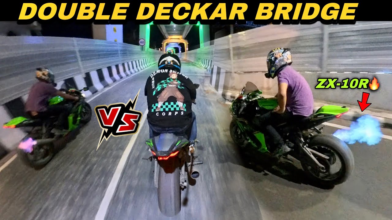 Riding ZX10R & ZX6R on Double Deckar Bridge in Patna | Rain Ride on Superbikes