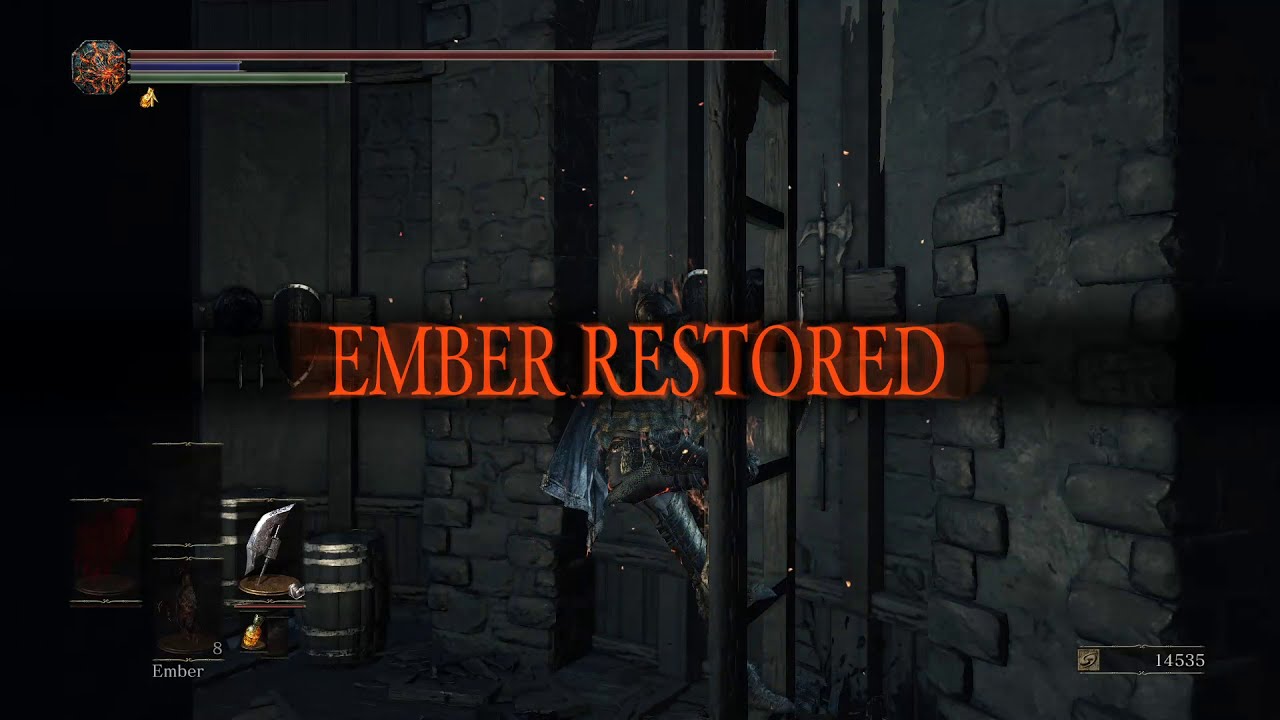 Dark Souls 3 Quirk: Ember on Ladder (DS1 Humanity Sound Effect)