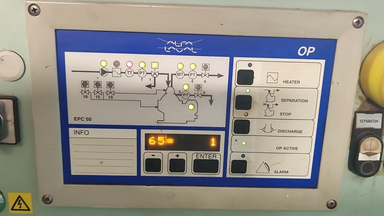 epc50 alfa laval bowl discharge sequence