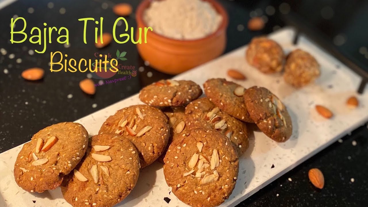 Bajra Til Gur biscuits || Pearl Millet, Sesame and Jaggery biscuits || Gluten Free || Eggless ||