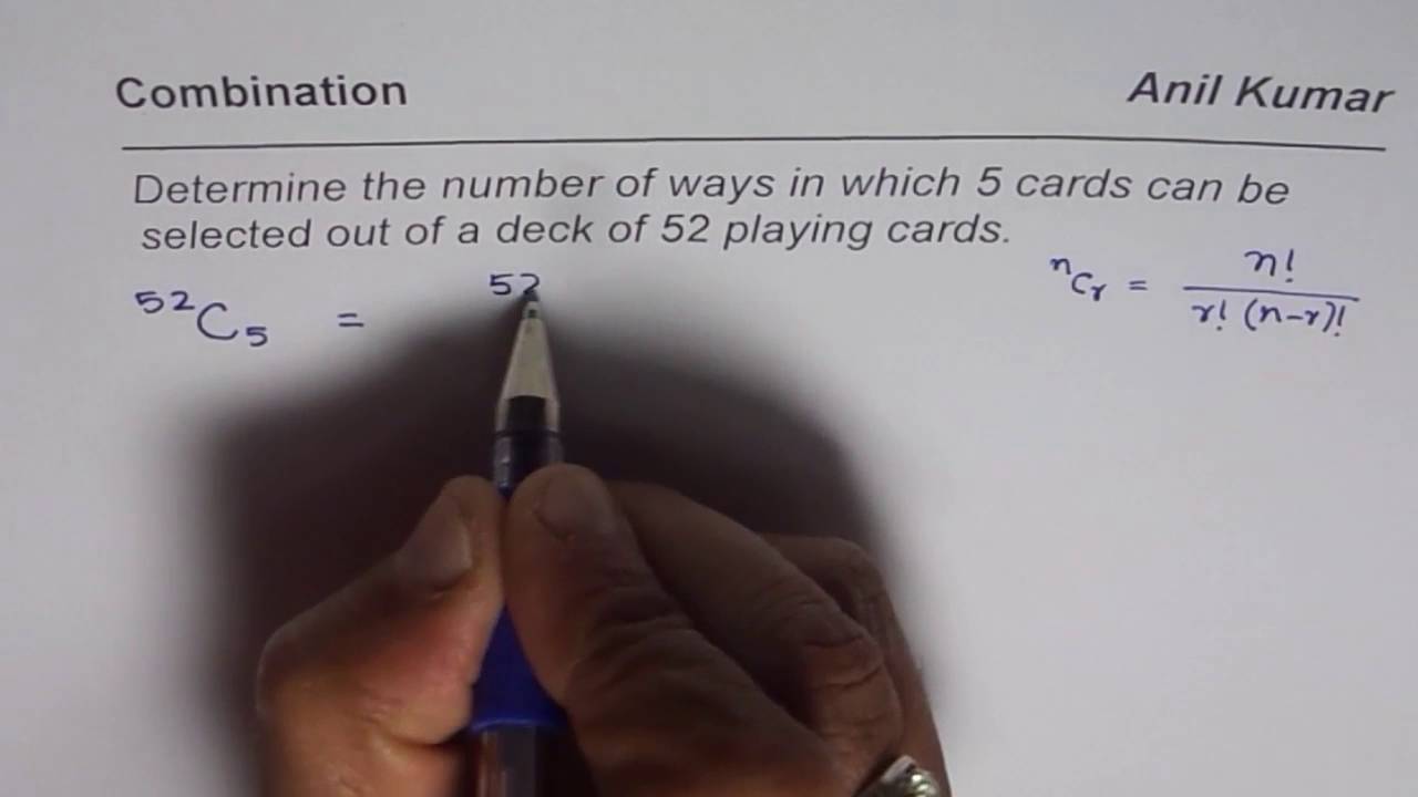 Combination in the Game of Playing Cards