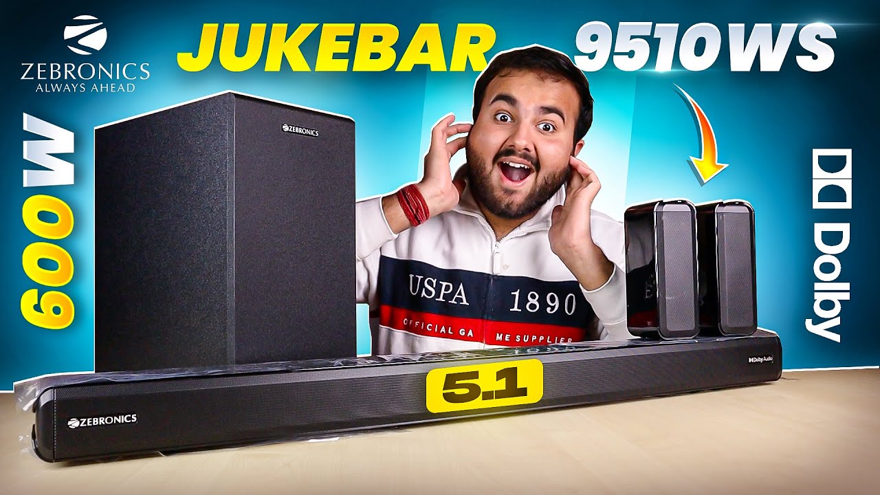5.1 Channel 600W Dolby Home Theatre! 🤯 - ZEBRONICS Juke BAR 9510WS PRO
