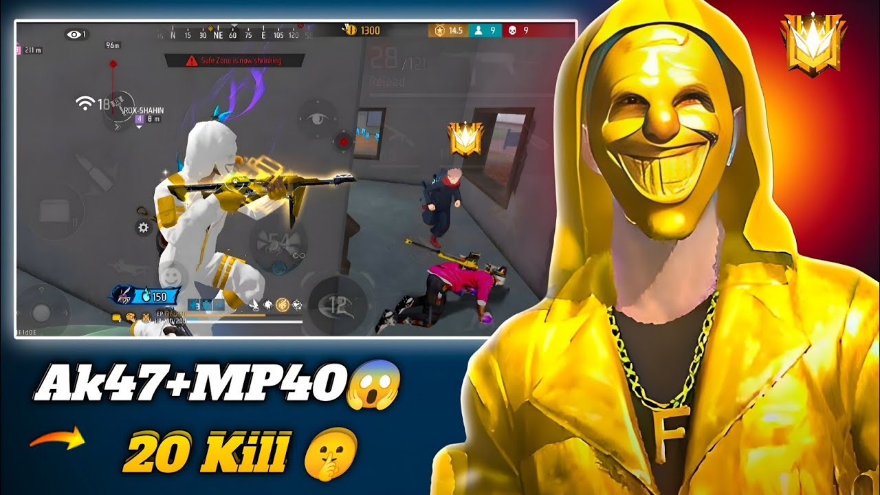 Squad vs Squad FreeFire Gameplay AK47+MP40💪99% Headshot🎯⚡| Mobile 📱 Free Fire 