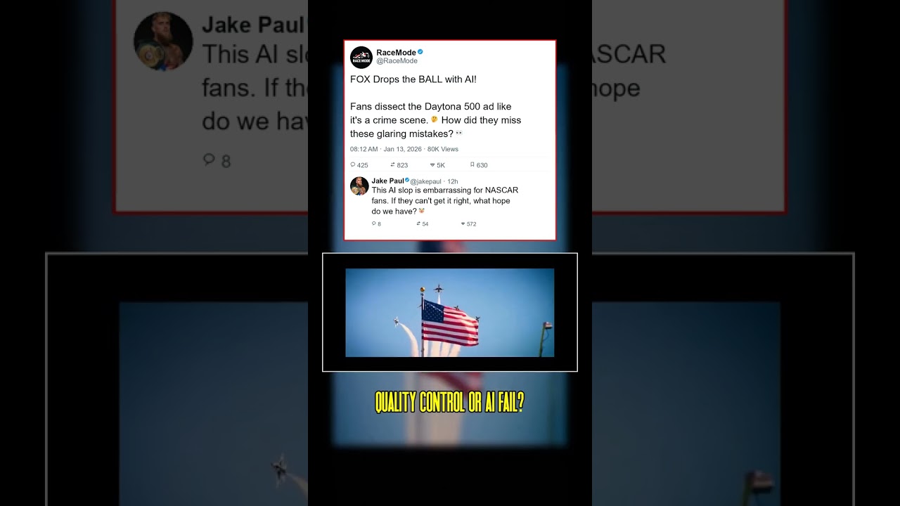 FOX Sports Daytona 500 Ad Critiqued for AI Mistakes