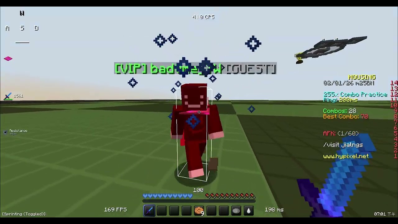 #hypixel  w tap 100 hit combo clip